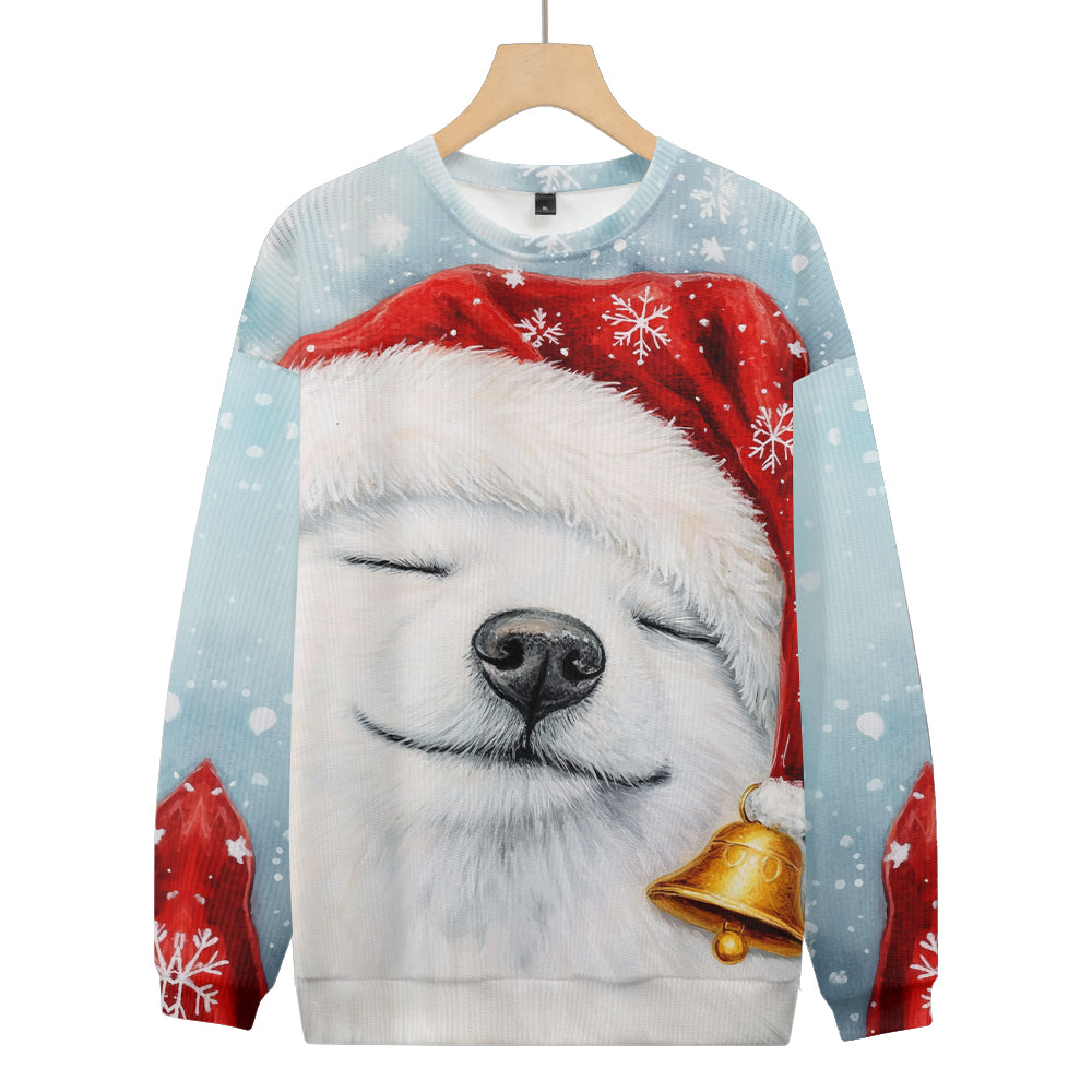 Sleepy Polar Bear Wearing a Christmas Hat Knitted Sweatshirt, mens short sleeve shirts¡ê?big and tall mens shirts¡ê?short sleeve shirts for men¡ê?mens 4xl shirts¡ê?casual short sleeve shirts