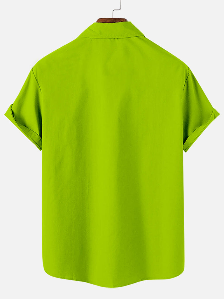 Men's St. Patrick's Stripe Lime Green Short Sleeve ShirtMens short sleeve shirts Big and tall Mens shirts Short sleeve shirts for men Mens 4xl shirts Casual short sleeve shirts