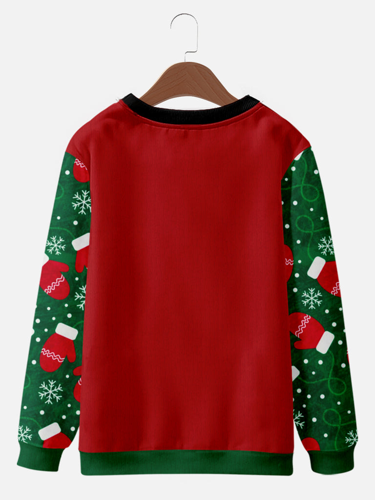 Ugly Christmas Sweater with Abs Wreath and Mittens Sweatshirt, mens short sleeve shirts¡ê?big and tall mens shirts¡ê?short sleeve shirts for men¡ê?mens 4xl shirts¡ê?casual short sleeve shirts