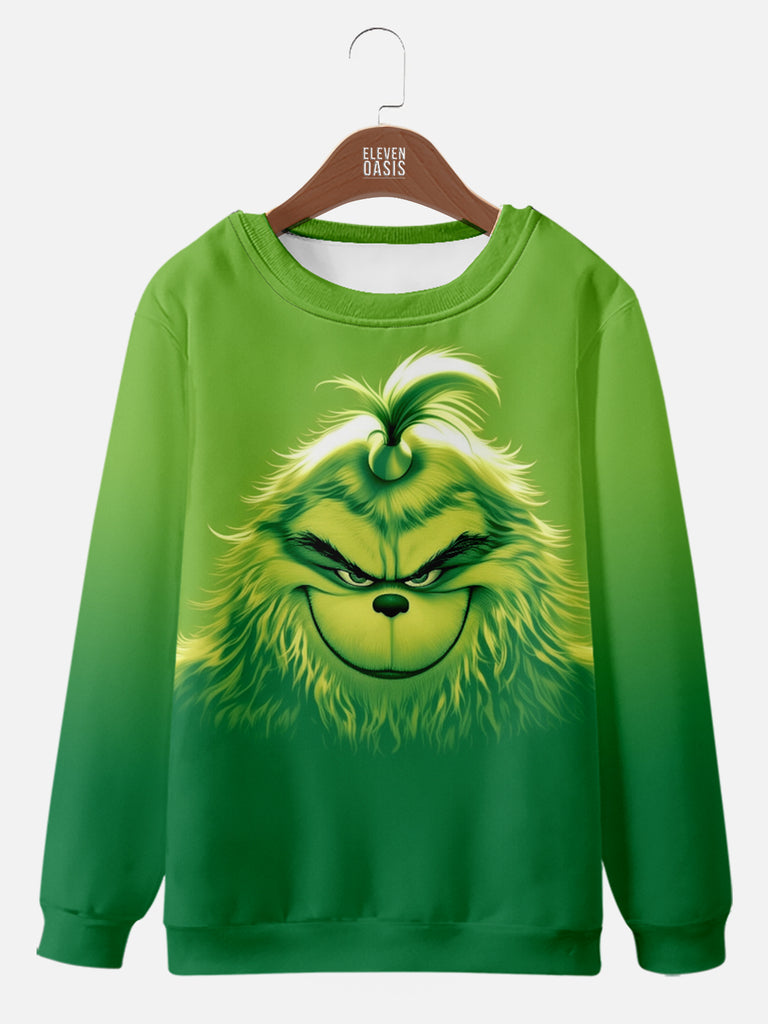 Evil Smiling Grinch Christmas Sweatshirt, mens short sleeve shirts¡ê?big and tall mens shirts¡ê?short sleeve shirts for men¡ê?mens 4xl shirts¡ê?casual short sleeve shirts