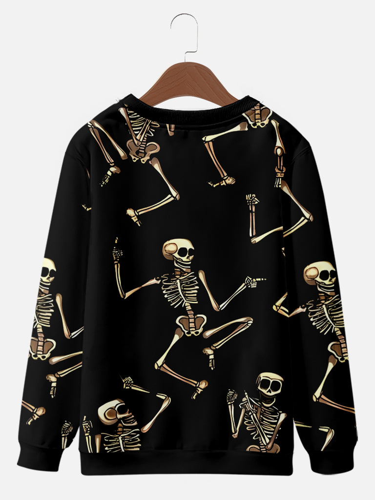 Halloween Dancing Skeleton Men's Sweatshirt, mens short sleeve shirts¡ê?big and tall mens shirts¡ê?short sleeve shirts for men¡ê?mens 4xl shirts¡ê?casual short sleeve shirts