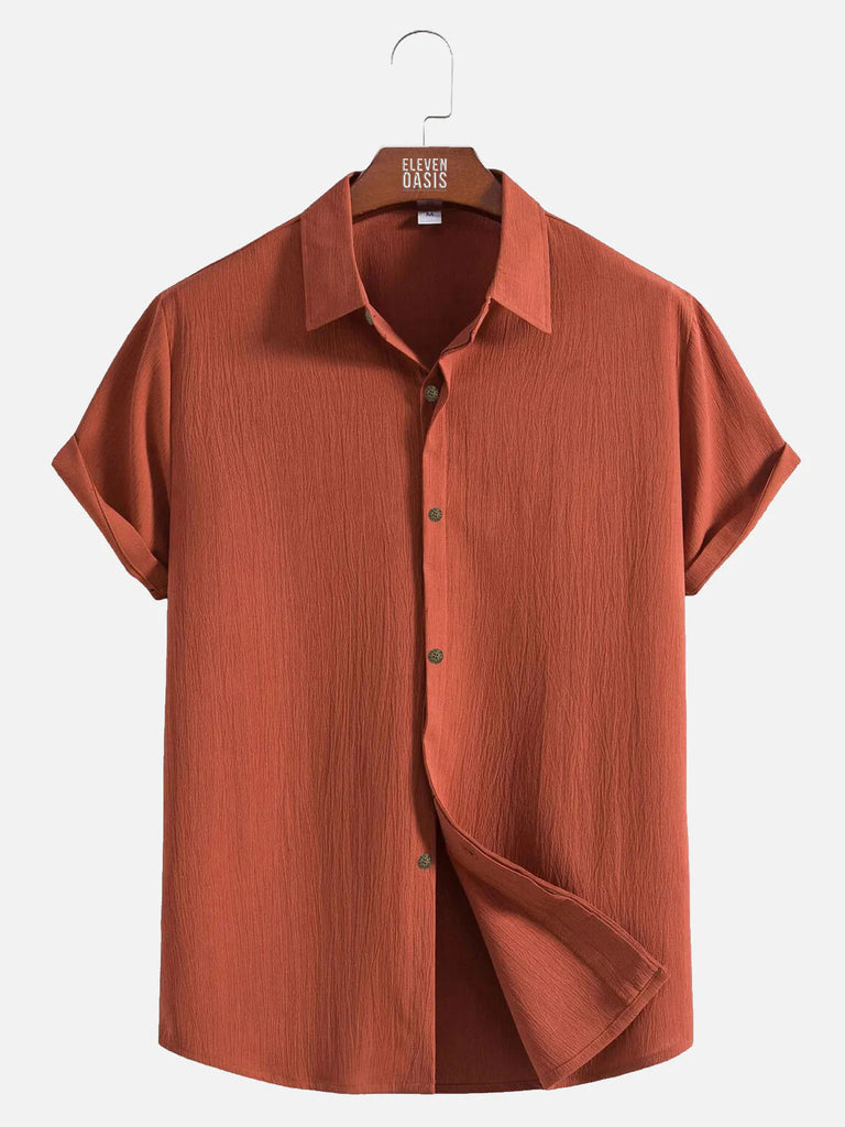 Men's Casual Loose Solid Color Button Short Sleeve ShirtMens short sleeve shirts Big and tall Mens shirts Short sleeve shirts for men Mens 4xl shirts Casual short sleeve shirts