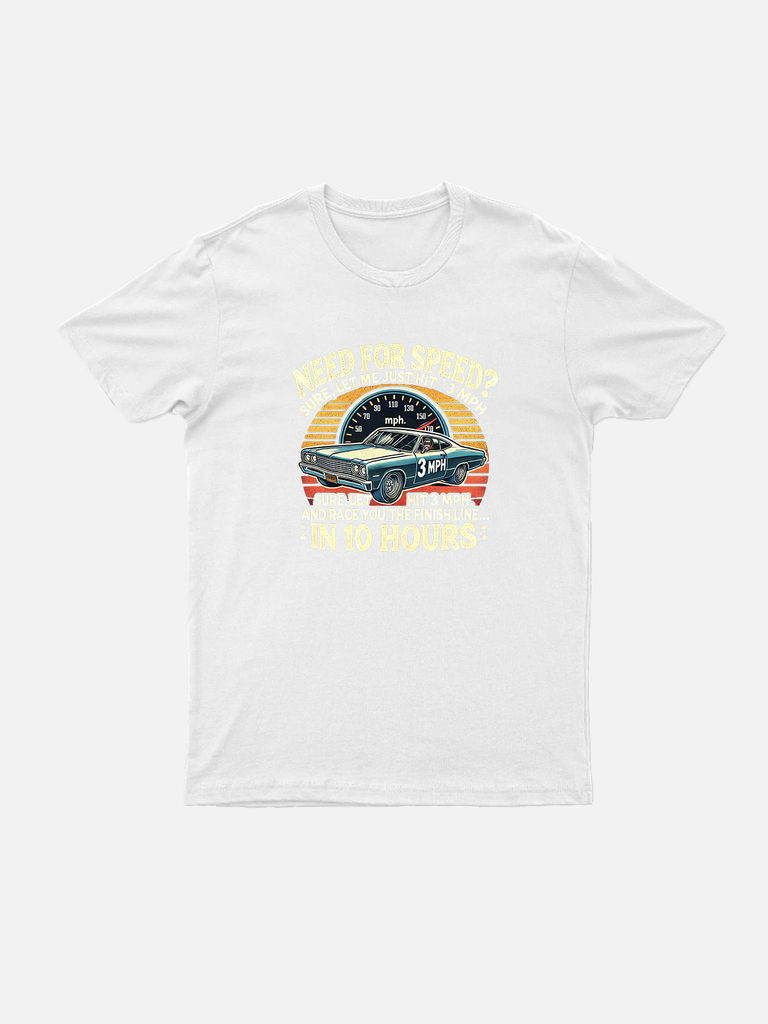 Men's casual T-shirt with a bold Hotrod-inspired muscle car graphic