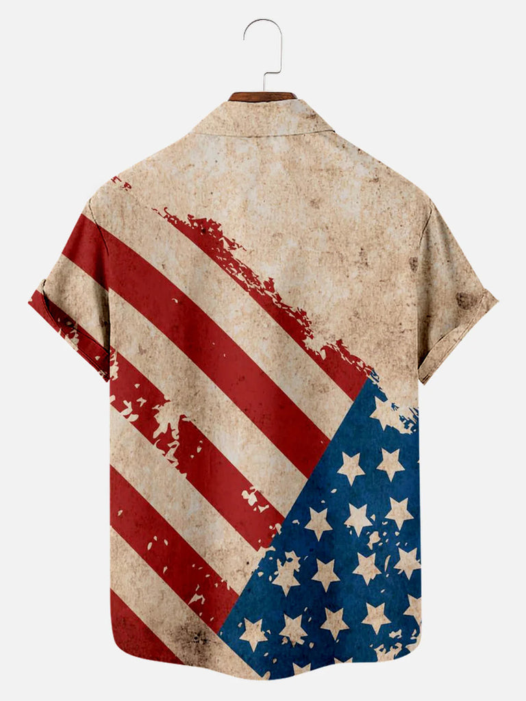 Independence Day Flag Men's Short Sleeve Pocket ShirtMens short sleeve shirts Big and tall Mens shirts Short sleeve shirts for men Mens 4xl shirts Casual short sleeve shirts