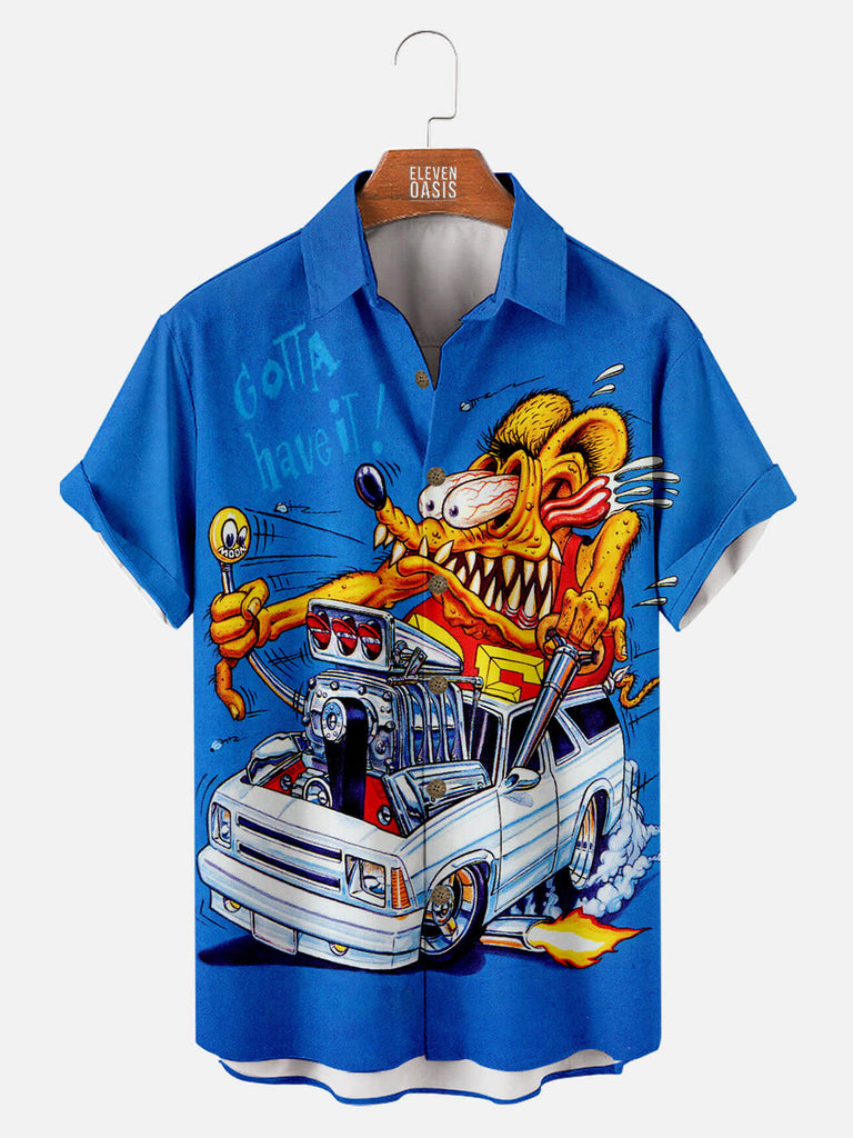 Car Anime Series Short Sleeve ShirtMens short sleeve shirts Big and tall Mens shirts Short sleeve shirts for men Mens 4xl shirts Casual short sleeve shirts