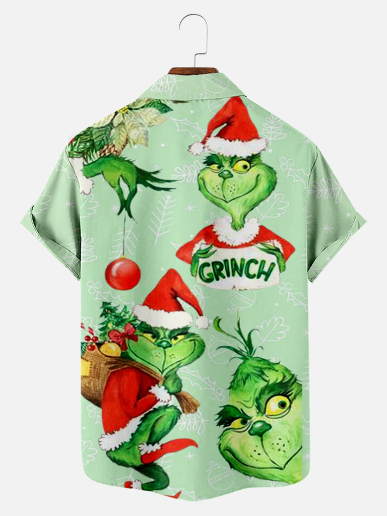 Merry Christmas Grinch Men's Short Sleeve ShirtMens short sleeve shirts Big and tall Mens shirts Short sleeve shirts for men Mens 4xl shirts Casual short sleeve shirts