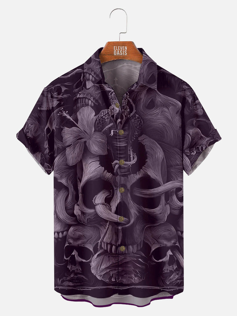 Cobra Skull Pattern Men's Short Sleeve TopsMens short sleeve shirts Big and tall Mens shirts Short sleeve shirts for men Mens 4xl shirts Casual short sleeve shirts