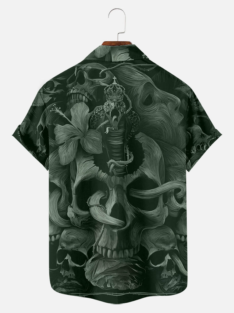 Cobra Skull Pattern Men's Short Sleeve TopsMens short sleeve shirts Big and tall Mens shirts Short sleeve shirts for men Mens 4xl shirts Casual short sleeve shirts