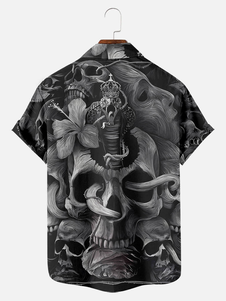 Cobra Skull Pattern Men's Short Sleeve TopsMens short sleeve shirts Big and tall Mens shirts Short sleeve shirts for men Mens 4xl shirts Casual short sleeve shirts