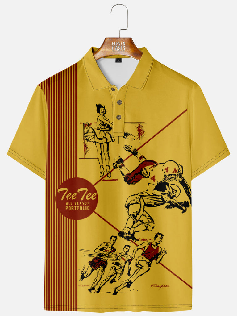 Men's Pee Chee Folder Front Cover Polo ShirtMens short sleeve shirts Big and tall Mens shirts Short sleeve shirts for men Mens 4xl shirts Casual short sleeve shirts