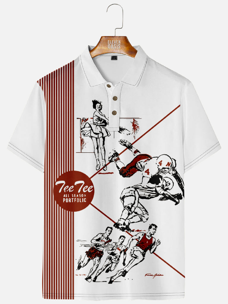 Men's Pee Chee Folder Front Cover Polo ShirtMens short sleeve shirts Big and tall Mens shirts Short sleeve shirts for men Mens 4xl shirts Casual short sleeve shirts