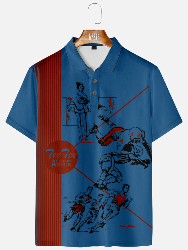 Men's Pee Chee Folder Front Cover Polo ShirtMens short sleeve shirts Big and tall Mens shirts Short sleeve shirts for men Mens 4xl shirts Casual short sleeve shirts