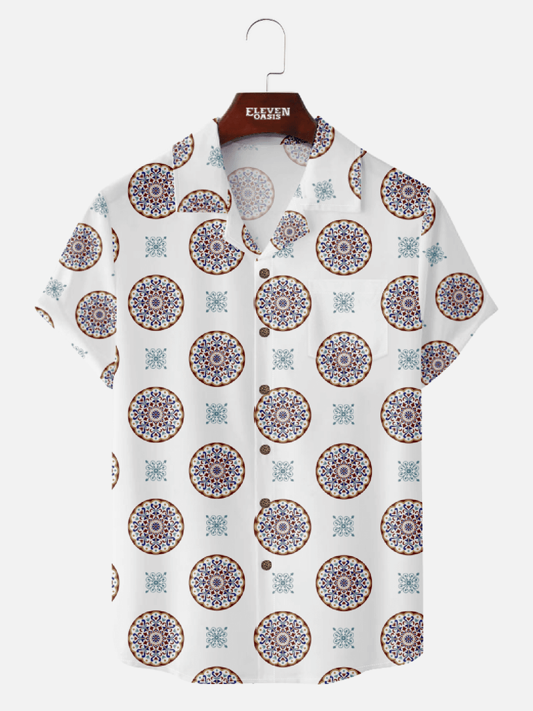 Men's Camp Collar Short Sleeve Shirt with Timeless Traditional Patterns with a Modern Twist