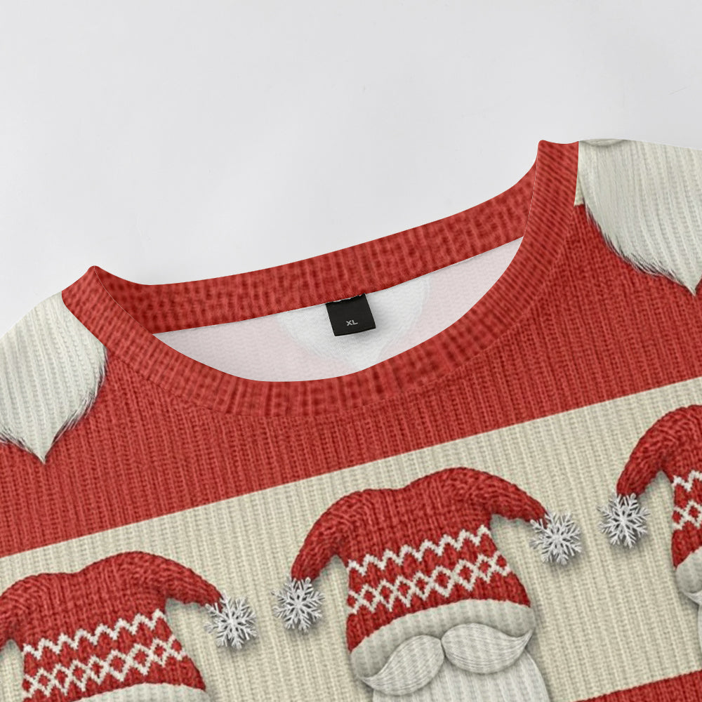 All Over Print Santa Christmas Knitted Sweatshirt, mens short sleeve shirts¡ê?big and tall mens shirts¡ê?short sleeve shirts for men¡ê?mens 4xl shirts¡ê?casual short sleeve shirts