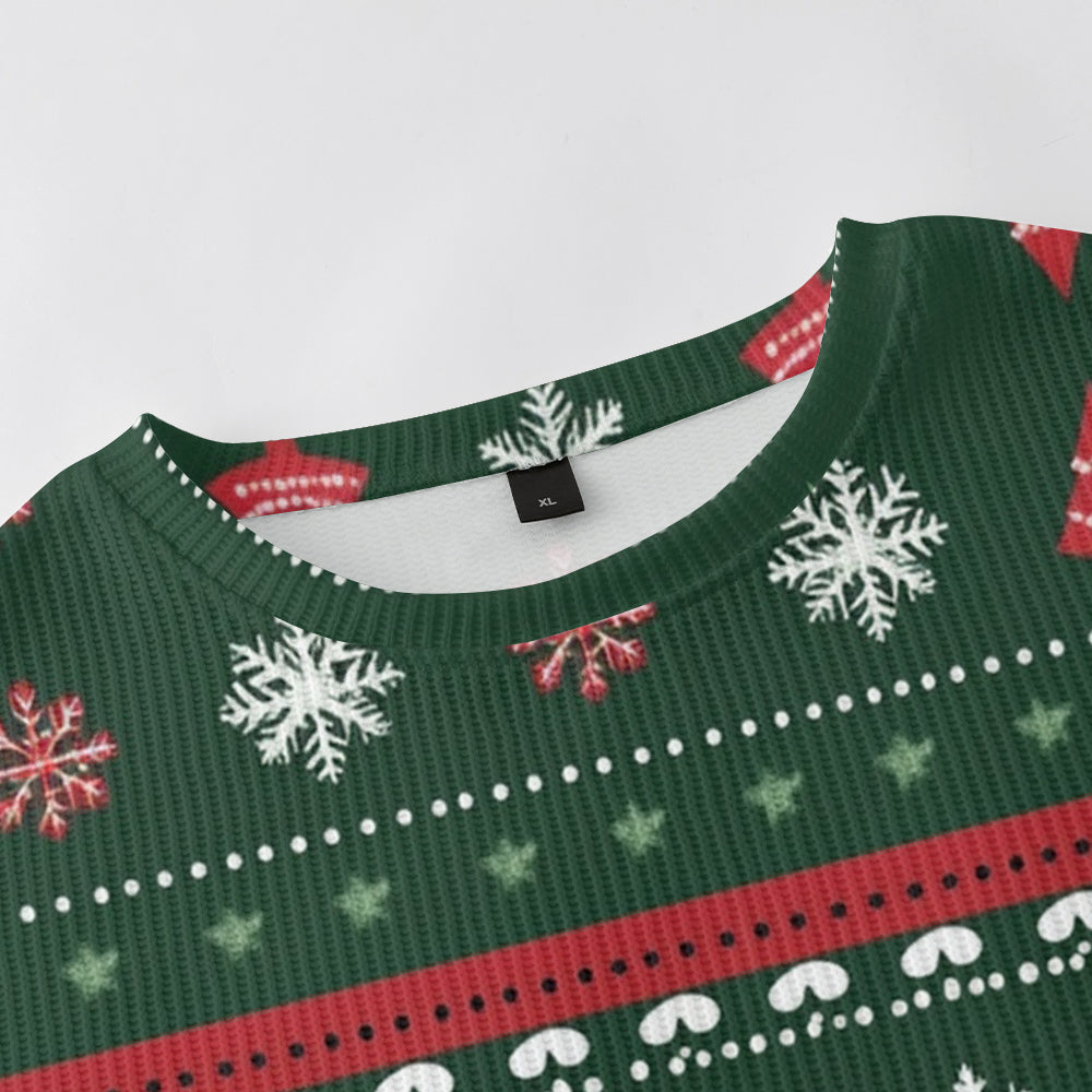 Christmas Tree and Snowflakes Knitted Crewneck Sweatshirt, mens short sleeve shirts¡ê?big and tall mens shirts¡ê?short sleeve shirts for men¡ê?mens 4xl shirts¡ê?casual short sleeve shirts