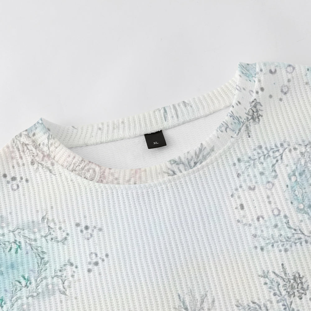 Beautiful Fairy-like Wintery Snowscape Knitted Crewneck Sweatshirt, mens short sleeve shirts¡ê?big and tall mens shirts¡ê?short sleeve shirts for men¡ê?mens 4xl shirts¡ê?casual short sleeve shirts