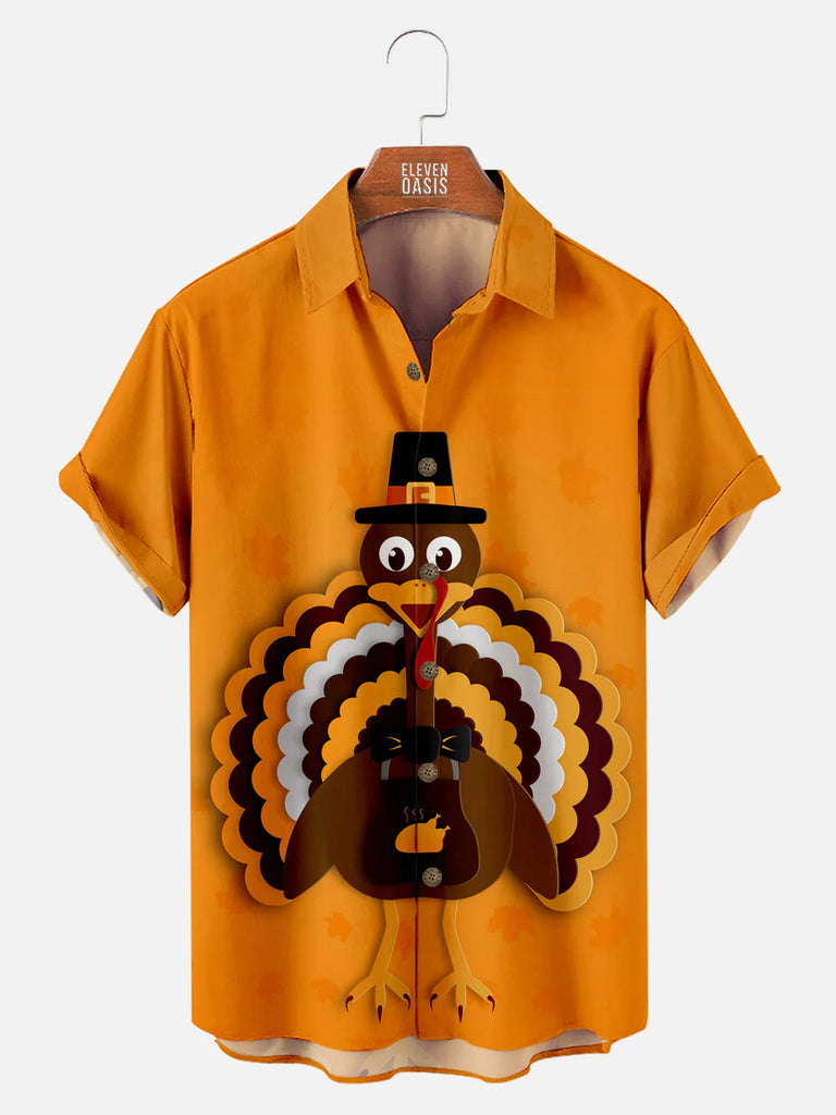 Thanksgiving Turkey Men's Short Sleeve ShirtMens short sleeve shirts Big and tall Mens shirts Short sleeve shirts for men Mens 4xl shirts Casual short sleeve shirts