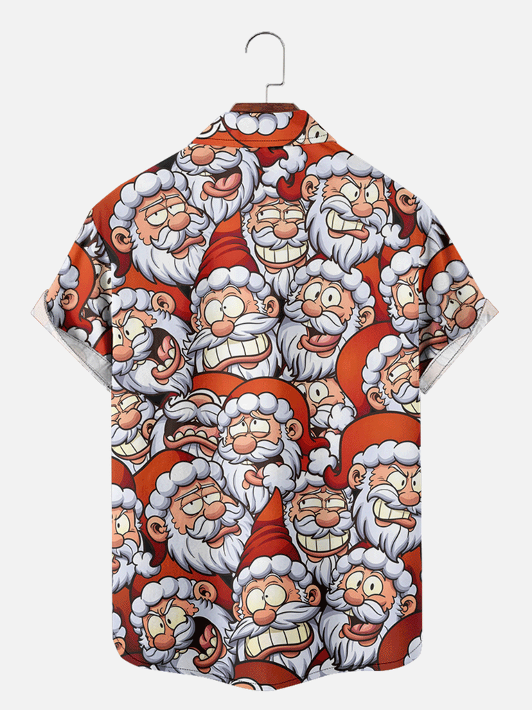 Cheeky Santa Squished Together Short Sleeve Shirt, mens short sleeve shirts¡ê?big and tall mens shirts¡ê?short sleeve shirts for men¡ê?mens 4xl shirts¡ê?casual short sleeve shirts