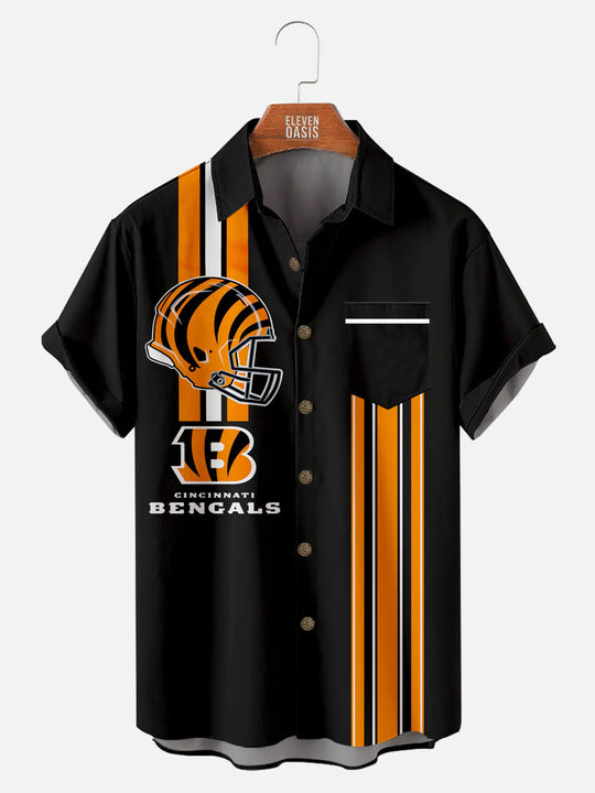 Cincinnati Bengals American Football Men's Short Sleeve ShirtMens short sleeve shirts Big and tall Mens shirts Short sleeve shirts for men Mens 4xl shirts Casual short sleeve shirts