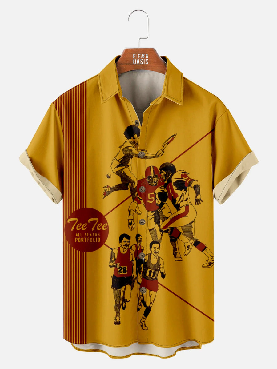 Men's Pee Chee Folder Inspired Nostalgia Short Sleeve Shirt – Eleven Oasis