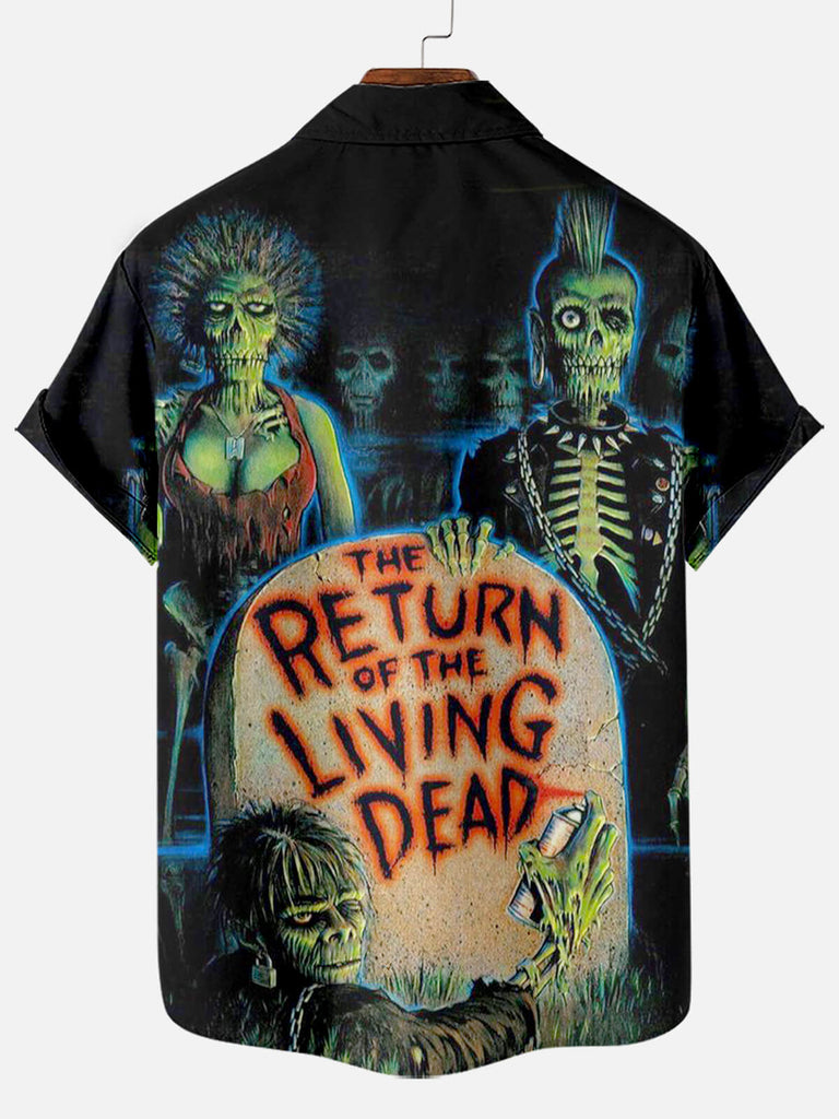 Halloween Return of the Living Dead Movie Poster Illustration Men's Short-Sleeved ShirtMens short sleeve shirts Big and tall Mens shirts Short sleeve shirts for men Mens 4xl shirts Casual short sleeve shirts