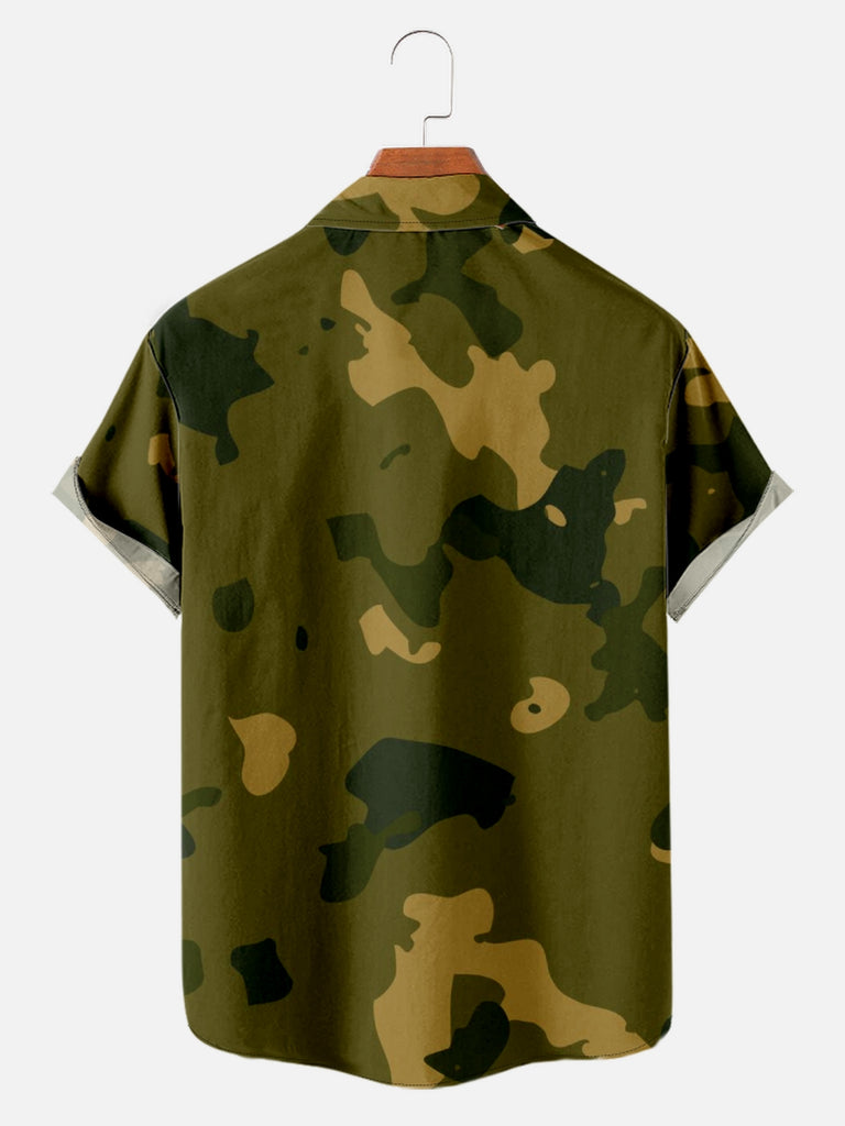 Men's Camo Print Short Sleeve ShirtMens short sleeve shirts Big and tall Mens shirts Short sleeve shirts for men Mens 4xl shirts Casual short sleeve shirts