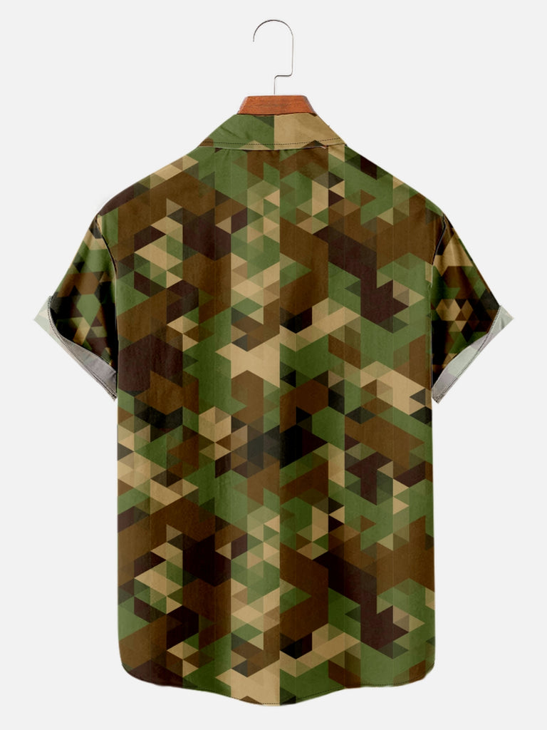 Men's Mosaic Camo Print Short Sleeve ShirtMens short sleeve shirts Big and tall Mens shirts Short sleeve shirts for men Mens 4xl shirts Casual short sleeve shirts