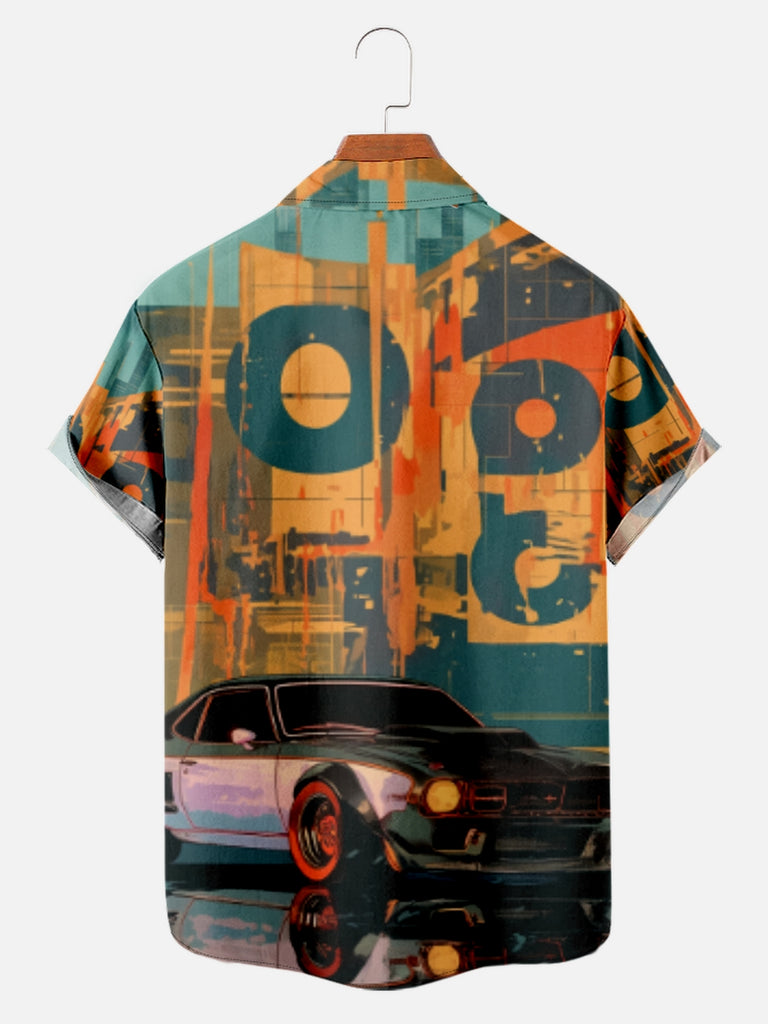 Men's Muscle Car Print Short Sleeve ShirtMens short sleeve shirts Big and tall Mens shirts Short sleeve shirts for men Mens 4xl shirts Casual short sleeve shirts