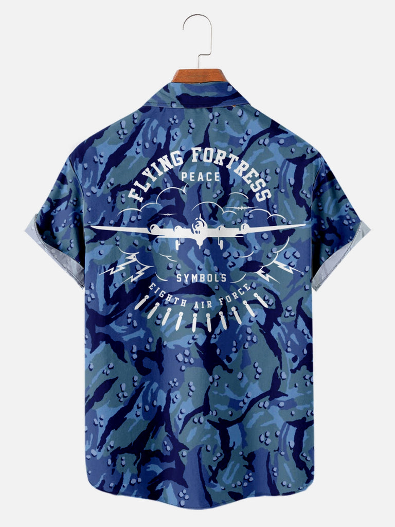 Men's Airforce Inspired Blue Camo Print Short Sleeve ShirtMens short sleeve shirts Big and tall Mens shirts Short sleeve shirts for men Mens 4xl shirts Casual short sleeve shirts