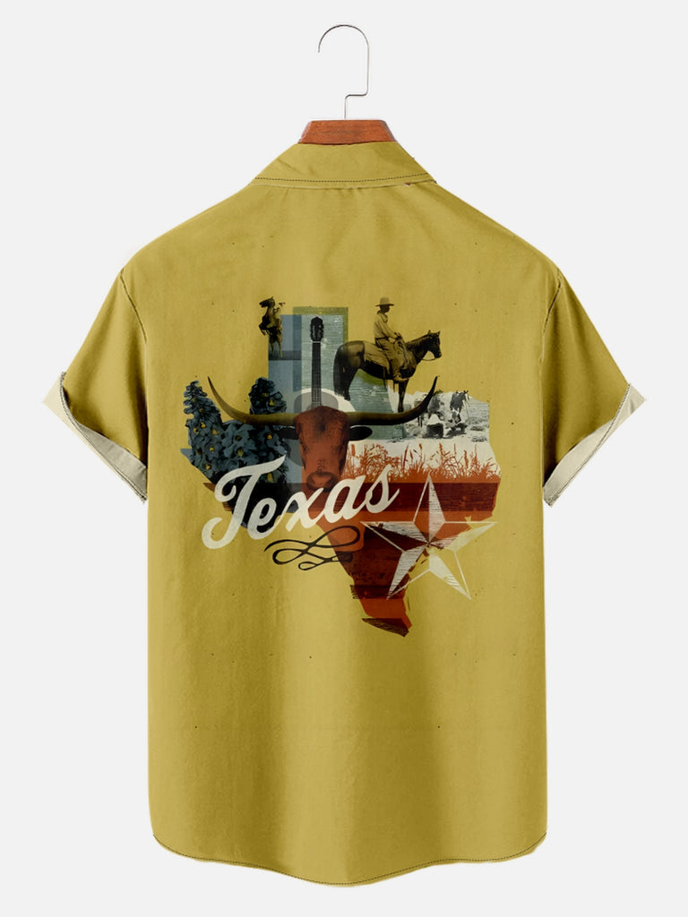 Men's Texas State Cowboy Short Sleeve ShirtMens short sleeve shirts Big and tall Mens shirts Short sleeve shirts for men Mens 4xl shirts Casual short sleeve shirts