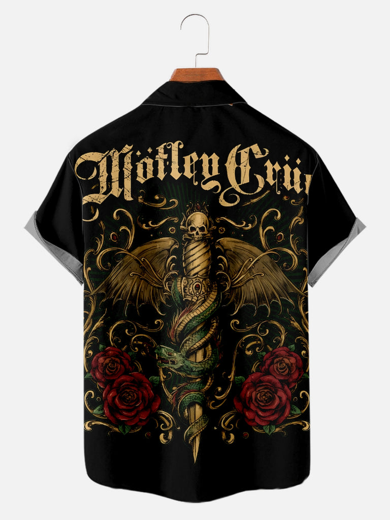 Men's M?tley Cr¡§1e Band Kickstart My Heart Music Short Sleeve ShirtMens short sleeve shirts Big and tall Mens shirts Short sleeve shirts for men Mens 4xl shirts Casual short sleeve shirts