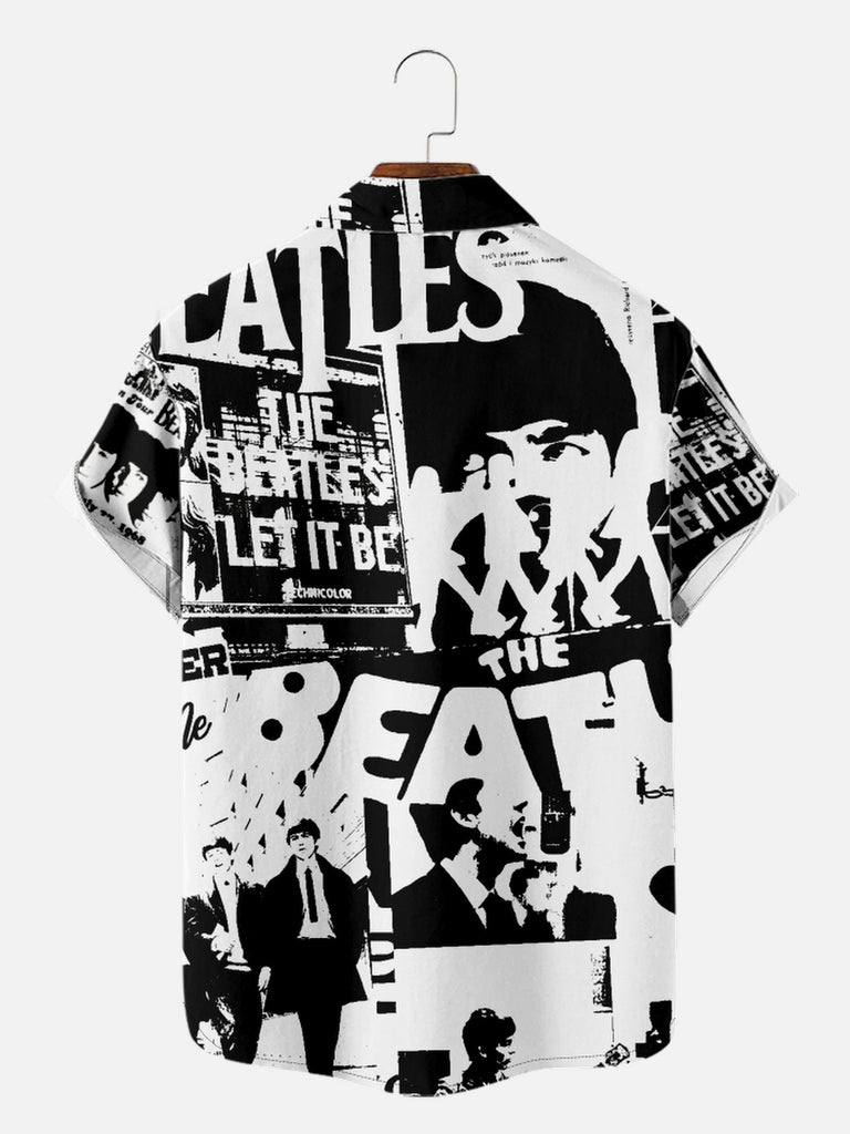 Men's The Beatles Tribute Music Short Sleeve ShirtMens short sleeve shirts Big and tall Mens shirts Short sleeve shirts for men Mens 4xl shirts Casual short sleeve shirts