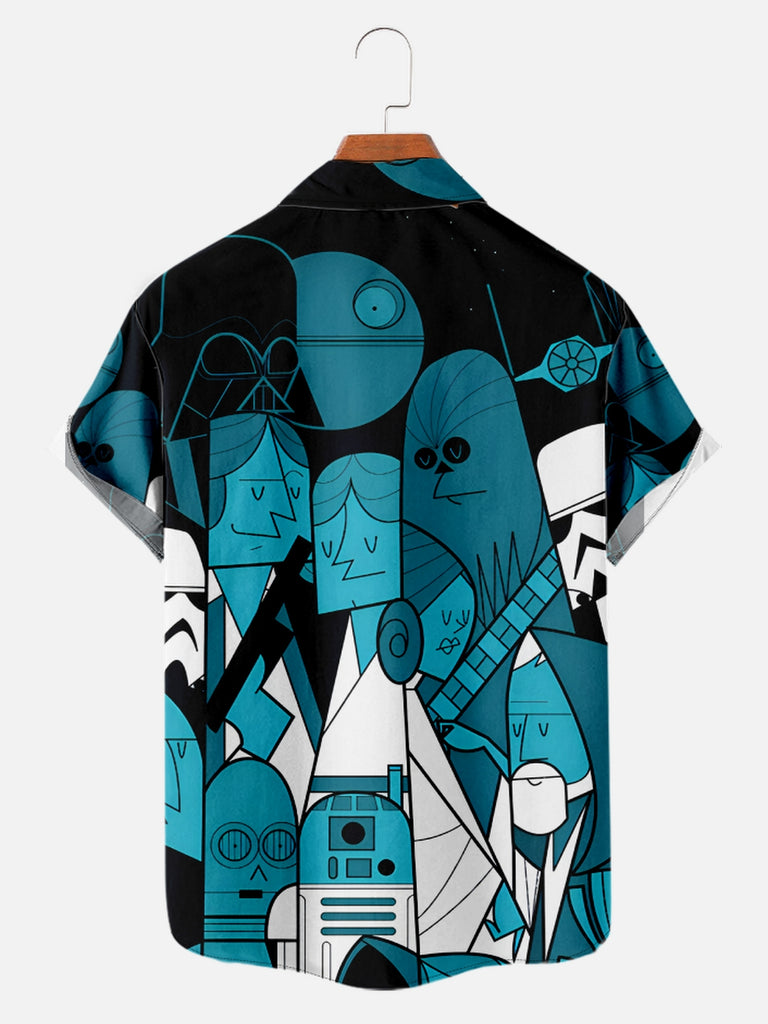 Men's Cartoon Star Wars Characters Short Sleeve ShirtMens short sleeve shirts Big and tall Mens shirts Short sleeve shirts for men Mens 4xl shirts Casual short sleeve shirts