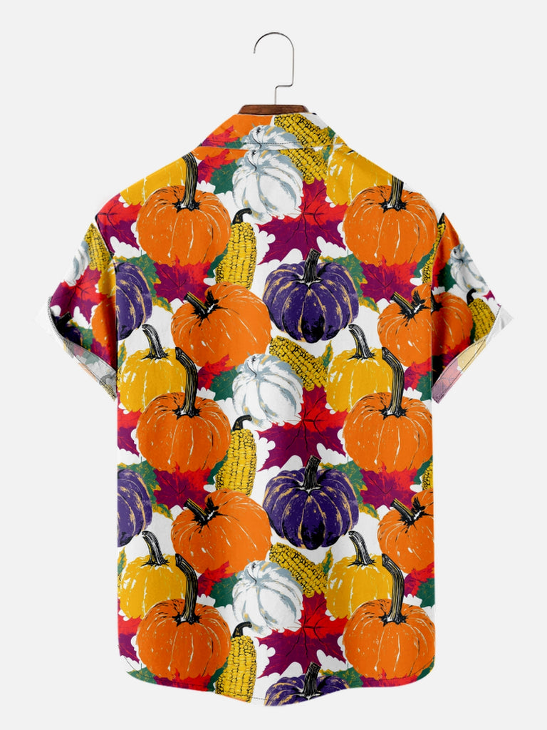 Men's Assorted Pumpkins for Thanksgiving Short Sleeve ShirtMens short sleeve shirts Big and tall Mens shirts Short sleeve shirts for men Mens 4xl shirts Casual short sleeve shirts