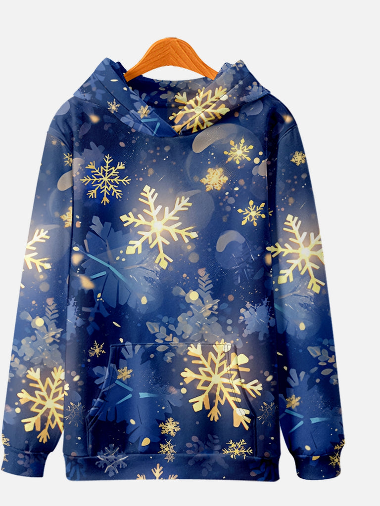 Unisex Golden Snowflakes in the Night Sky Christmas HoodieMens short sleeve shirts Big and tall Mens shirts Short sleeve shirts for men Mens 4xl shirts Casual short sleeve shirts