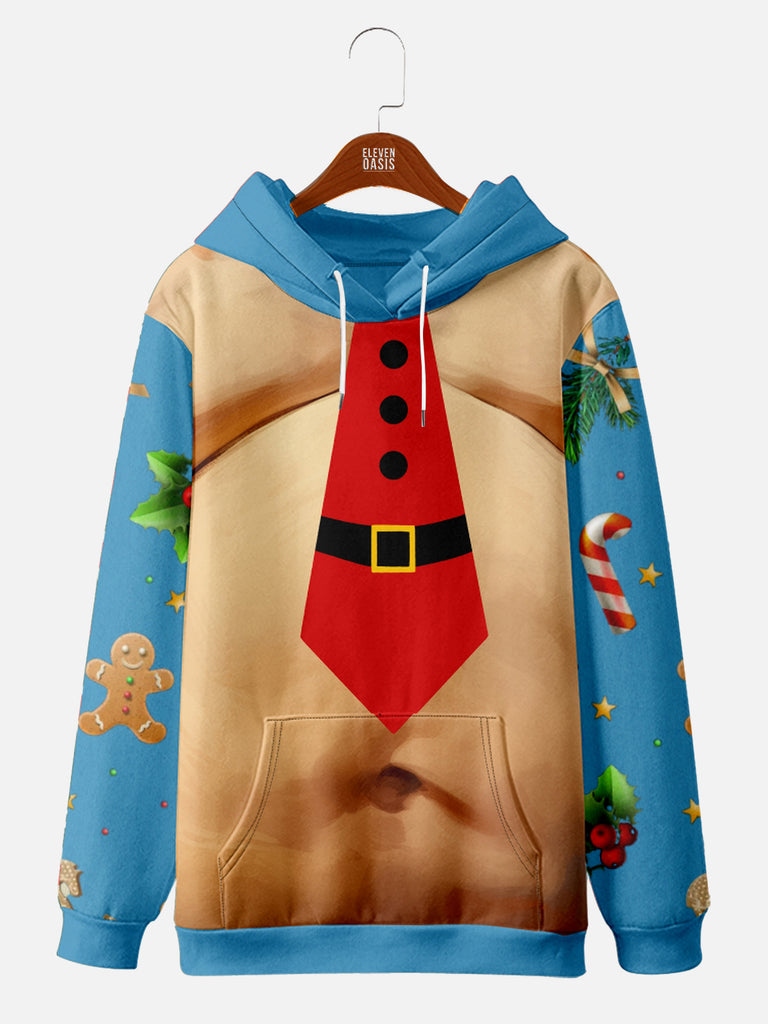 Ugly Christmas Sweater Exposed Belly with a Tie Hoodie, mens short sleeve shirts¡ê?big and tall mens shirts¡ê?short sleeve shirts for men¡ê?mens 4xl shirts¡ê?casual short sleeve shirts