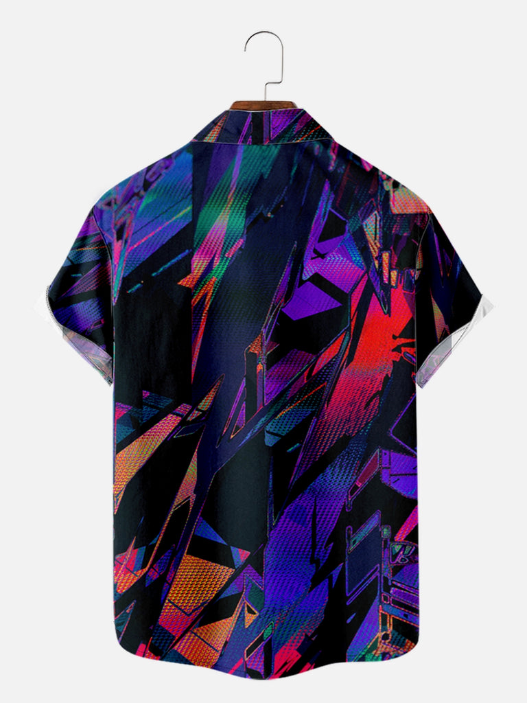 Men's Trapper Keeper Inspired Comic Style Brush Strokes Short Sleeve Shirt, mens short sleeve shirts£¬big and tall mens shirts£¬short sleeve shirts for men£¬mens 4xl shirts£¬casual short sleeve shirts