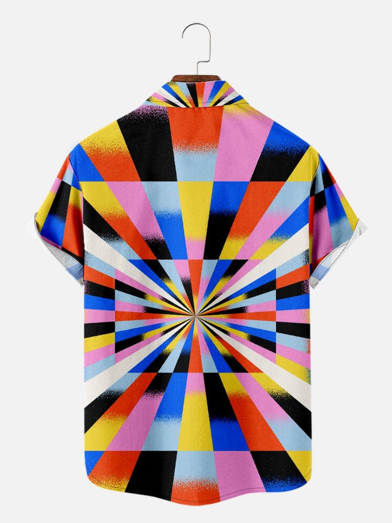 Men's Trapper Keeper Inspired Optical Illusion Short Sleeve Shirt, mens short sleeve shirts£¬big and tall mens shirts£¬short sleeve shirts for men£¬mens 4xl shirts£¬casual short sleeve shirts