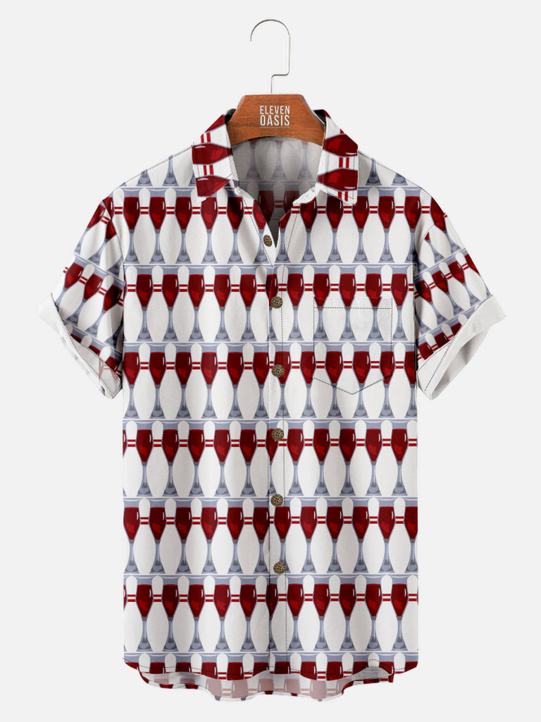 Men's Are Those Wine Glasses or Bowling Pins All Over Print Short Sleeve Shirt, mens short sleeve shirts¡ê?big and tall mens shirts¡ê?short sleeve shirts for men¡ê?mens 4xl shirts¡ê?casual short sleeve shirts