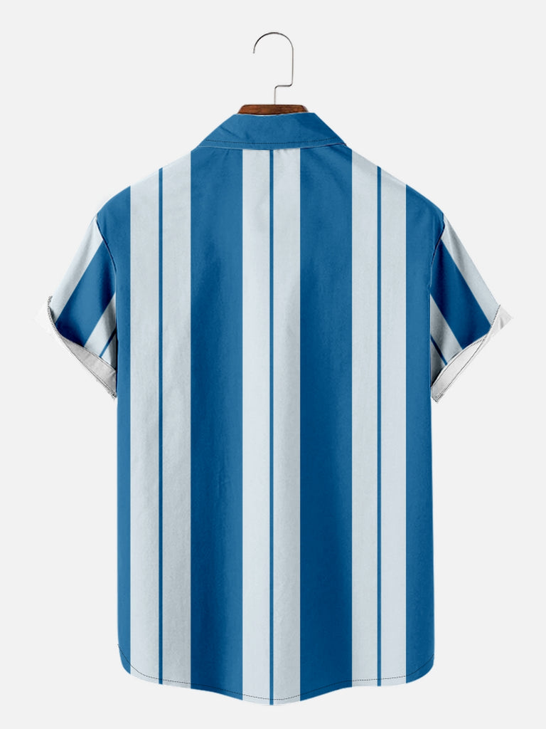 Men's Blue Stripes Car Everyday Smart Casual Short Sleeve Shirt, mens short sleeve shirts£¬big and tall mens shirts£¬short sleeve shirts for men£¬mens 4xl shirts£¬casual short sleeve shirts