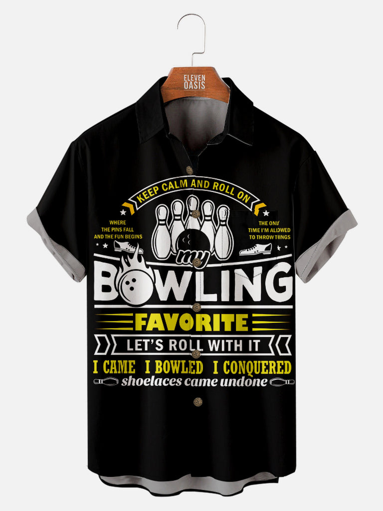 Men's Funny Classic Bowling Puns and Sayings Short Sleeve Shirt, mens short sleeve shirts¡ê?big and tall mens shirts¡ê?short sleeve shirts for men¡ê?mens 4xl shirts¡ê?casual short sleeve shirts