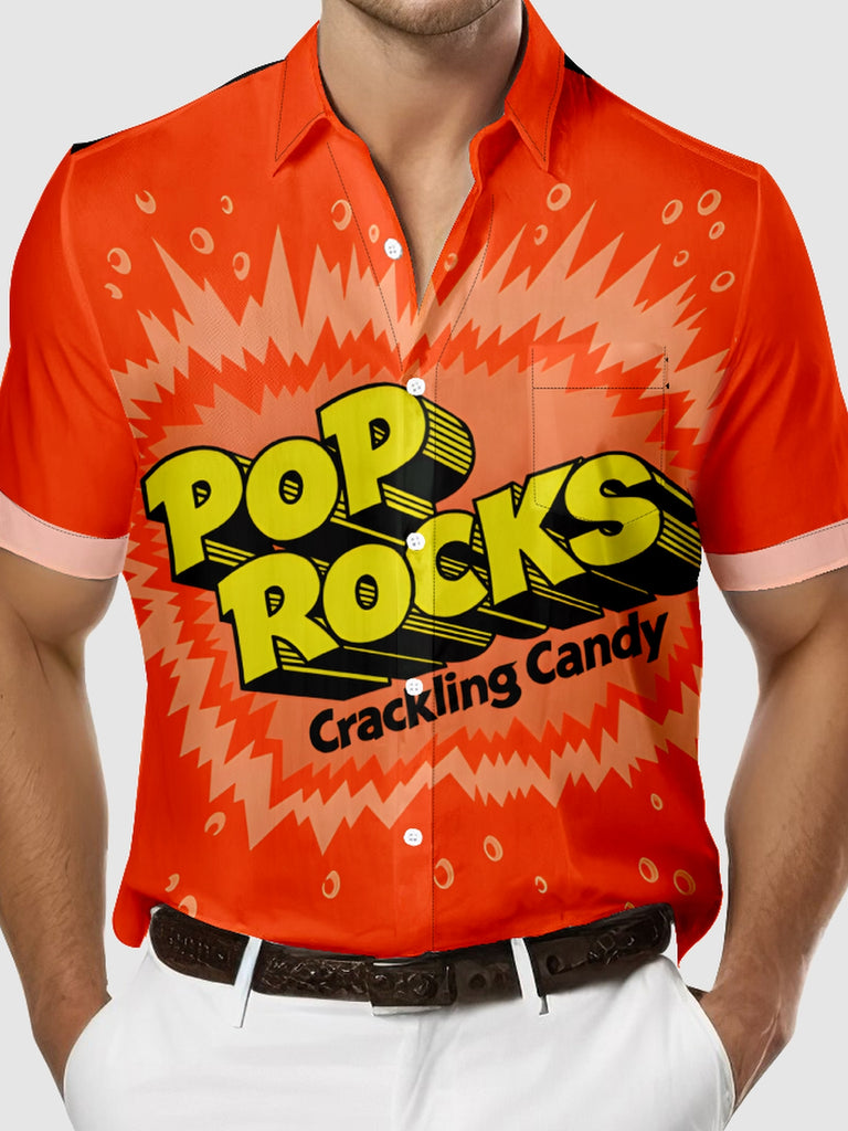 Men's Vintage Pop Rocks Crackling Candy Short Sleeve Shirt, mens short sleeve shirts¡ê?big and tall mens shirts¡ê?short sleeve shirts for men¡ê?mens 4xl shirts¡ê?casual short sleeve shirts