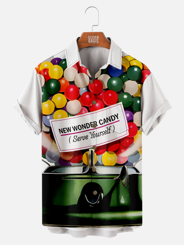 Men's Vintage Gumball Machine Short Sleeve Shirt, mens short sleeve shirts¡ê?big and tall mens shirts¡ê?short sleeve shirts for men¡ê?mens 4xl shirts¡ê?casual short sleeve shirts