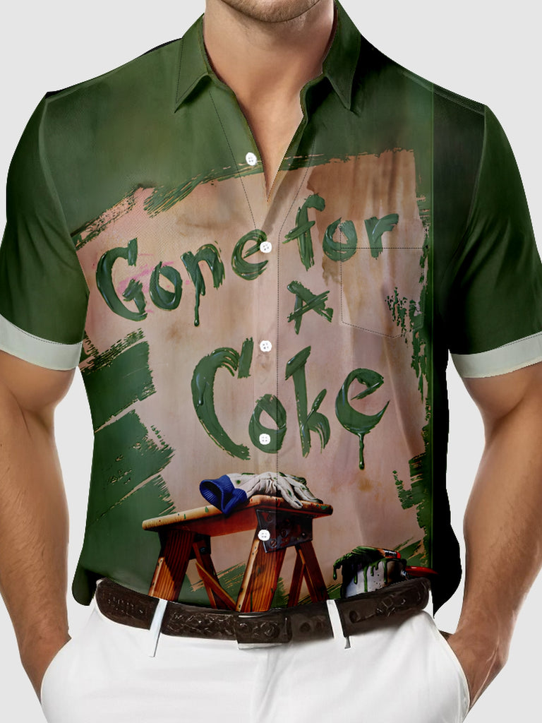 Men's Funny Gone for a Coke Short Sleeve Shirt, mens short sleeve shirts£¬big and tall mens shirts£¬short sleeve shirts for men£¬mens 4xl shirts£¬casual short sleeve shirts