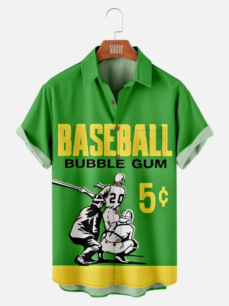 Men's 1964 Topps Baseball Bubble Gum Wrapping Short Sleeve Shirt, mens short sleeve shirts£¬big and tall mens shirts£¬short sleeve shirts for men£¬mens 4xl shirts£¬casual short sleeve shirts