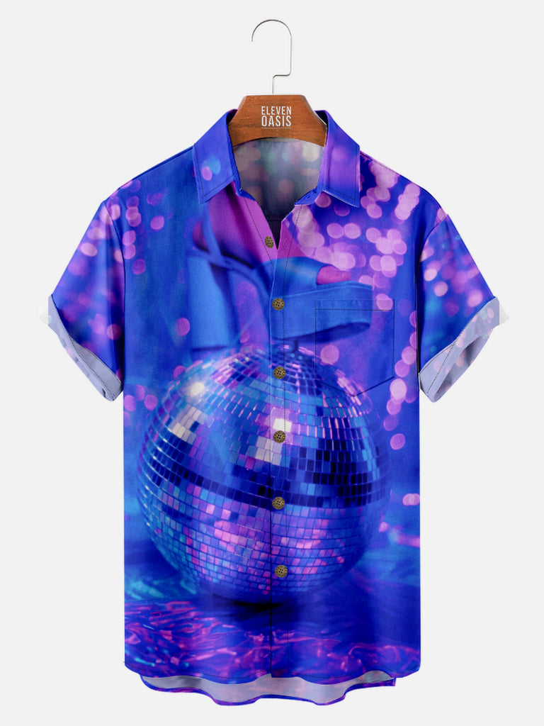 Men's Heels Stepping on a Disco Ball Short Sleeve Shirt, mens short sleeve shirts¡ê?big and tall mens shirts¡ê?short sleeve shirts for men¡ê?mens 4xl shirts¡ê?casual short sleeve shirts