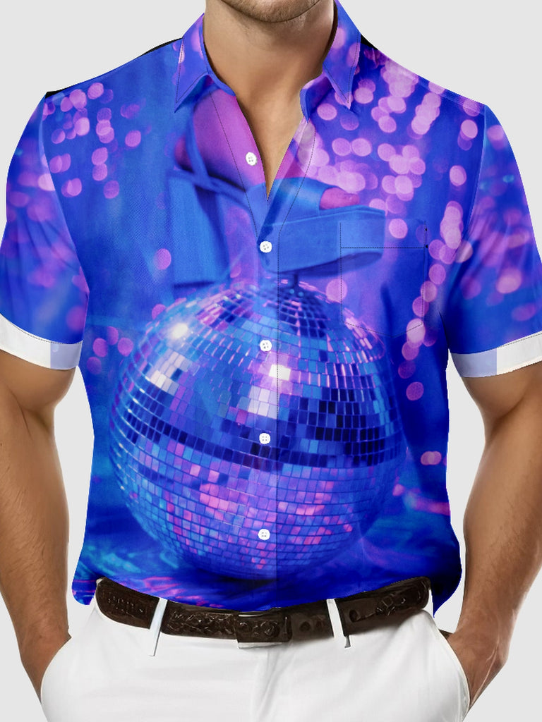 Men's Heels Stepping on a Disco Ball Short Sleeve Shirt, mens short sleeve shirts¡ê?big and tall mens shirts¡ê?short sleeve shirts for men¡ê?mens 4xl shirts¡ê?casual short sleeve shirts