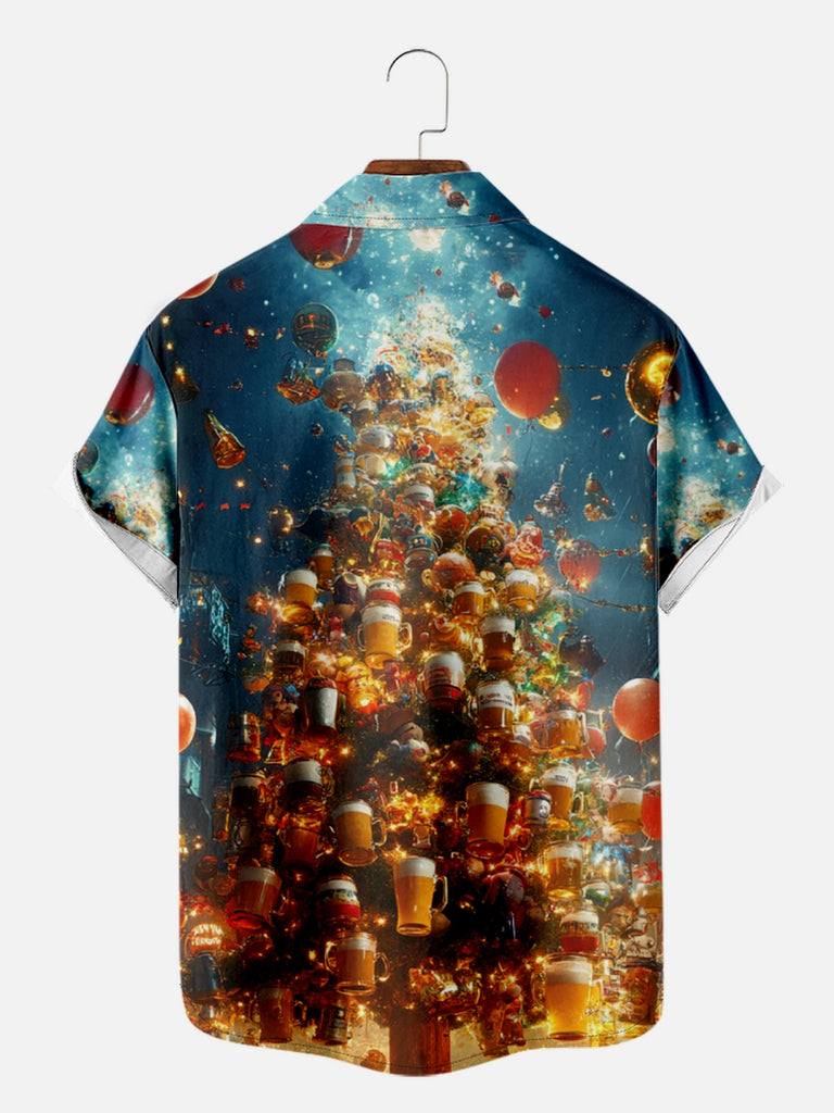 Men's Funny Merry Drink I'm Christmas Beer Tree Short Sleeve Shirt, mens short sleeve shirts¡ê?big and tall mens shirts¡ê?short sleeve shirts for men¡ê?mens 4xl shirts¡ê?casual short sleeve shirts