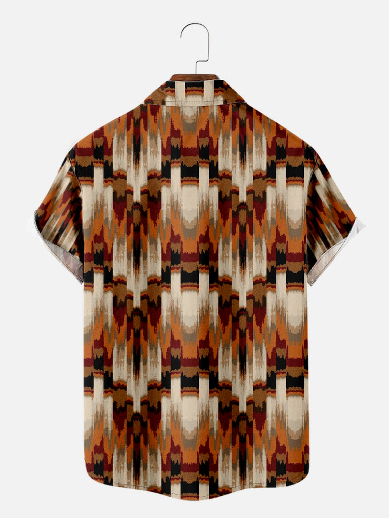 Men's Western Aztec Print Fall Hues Short Sleeve Shirt, mens short sleeve shirts¡ê?big and tall mens shirts¡ê?short sleeve shirts for men¡ê?mens 4xl shirts¡ê?casual short sleeve shirts