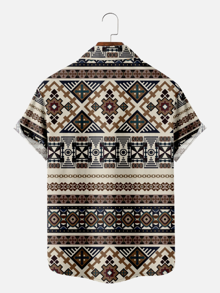 Men's Western Aztec Print Short Sleeve Shirt, mens short sleeve shirts¡ê?big and tall mens shirts¡ê?short sleeve shirts for men¡ê?mens 4xl shirts¡ê?casual short sleeve shirts